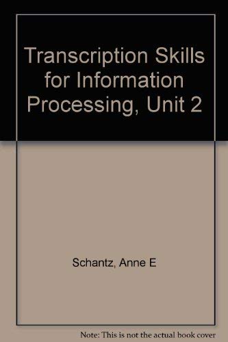Book Transcription Skills for Information Processing, Unit 2 free