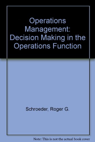 Book Operations management: Decision making in the operations function (McGraw-Hill series in management) free