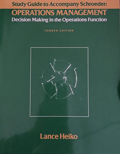 Book Operations Management: Decision Making in the Operations Function: Study Guide (Management) free