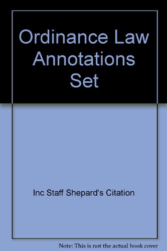 Book Ordinance Law Annotations, Set free Book Ordinance Law Annotations, Set free
