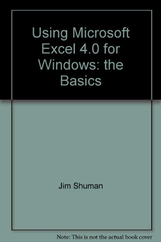 Book Using Microsoft Excel 4.0 for Windows: the Basics free