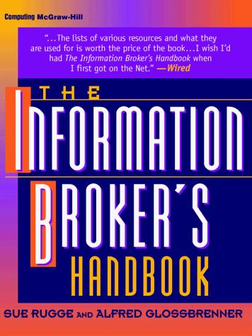 Book The Information Broker's Handbook free