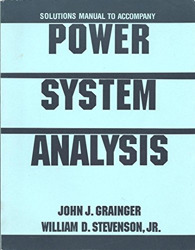Book Solutions Manual to Accompany Power System Analysis free