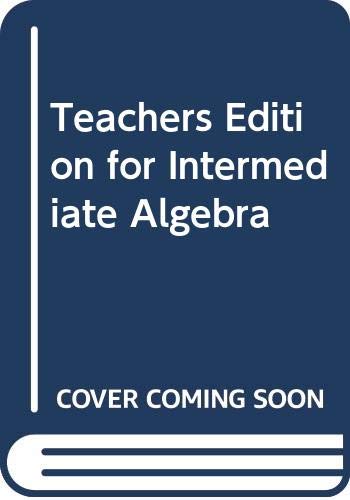 Book Teacher's edition for Intermediate algebra free