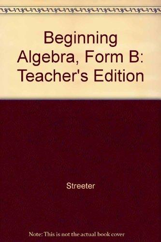 Book Teacher's Edition For Beginning Algebra, Form B free