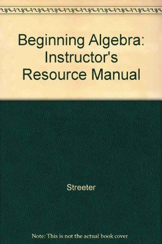 Book Beginning Algebra: Instructor's Resource Manual free
