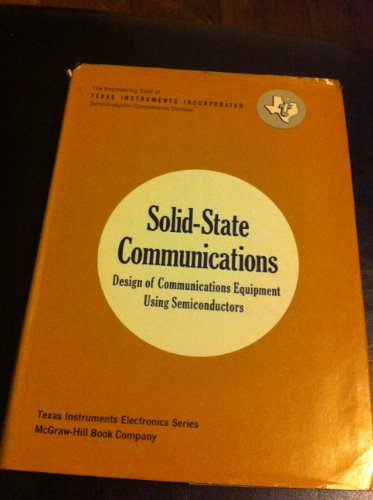 Book Solid State Communications: Equipment Using Semiconductors free