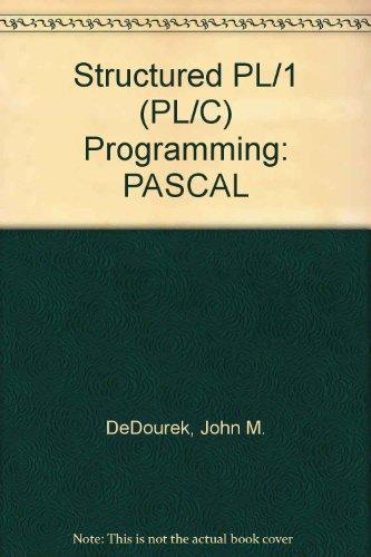 Book Structured Pl One (pl-c Programming) free