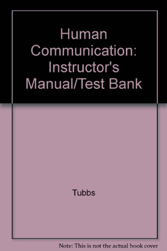 Book Human Communication: Instructor's Manual/test Bank free