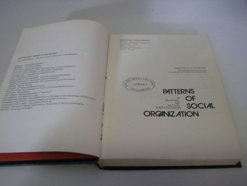 Book Patterns of Social Organization: A Survey of Social Institutions (McGraw-Hill Reflections Series) free