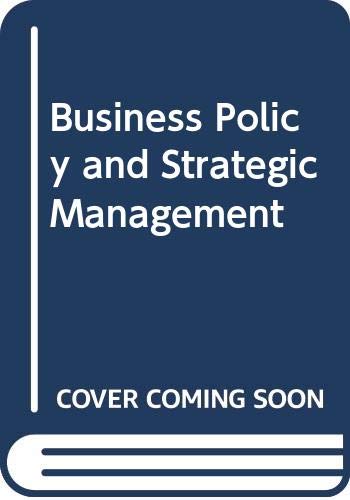 Book Business Policy And Strategic Management (mcgraw-hill Series In Management) free