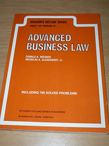 Book Schaum's Outline Of Theory And Problems Of Advanced Business Law (schaum's Outlines) free