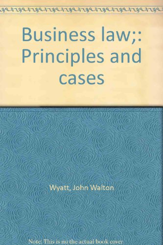 Book Business Law;: Principles And Cases free