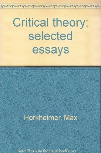 Book Critical Theory: Selected Essays free