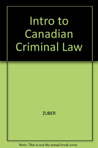 Book Introduction to Canadian criminal law free