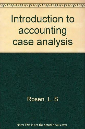 Book Introduction To Accounting Case Analysis free