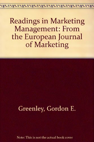 Book Readings In Marketing Management From The European Journal Of Marketing free