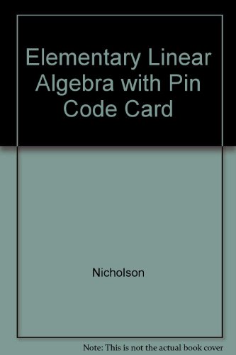 Book Elementary Linear Algebra with PIN Code Card free