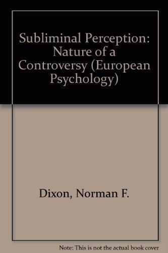 Book Subliminal Perception: The nature of a controversy (European Psychology) free