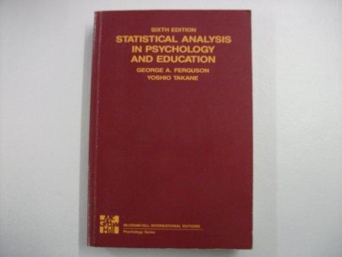 Book Statistical Analysis in Psychology and Education free