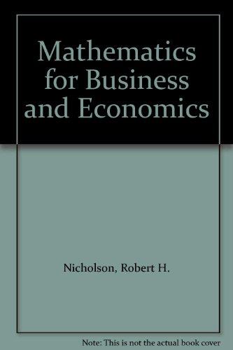 Book Maths for Business and Economics free