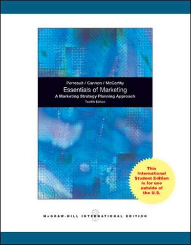 Book Jr., William Perreault (Author), Joseph Cannon (Author), E. Jerome McCarthy Essentials of Marketing(text only)[Paperback]2009 free