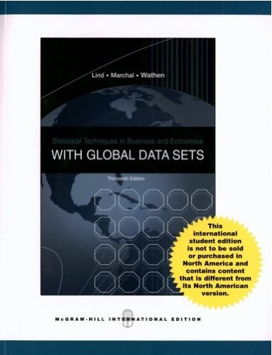 Book Statistical Techniques in Business & Economics with Global Data Sets, w. CD-ROM free