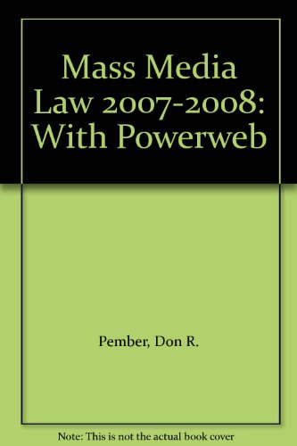 Book Mass Media Law 2007-2008: With Powerweb free