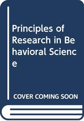 Book Principles of Research in Behavioral Science free