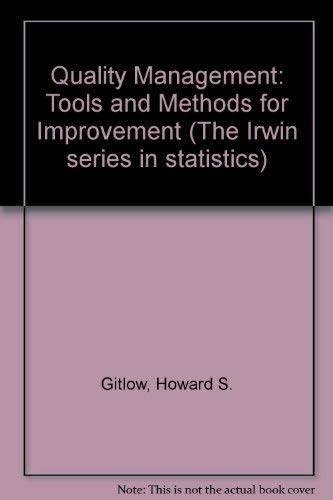 Book Quality Management: Tools and Methods for Improvement (The Irwin Series in Statistics) free