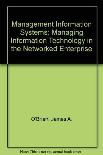 Book Management Information Systems: Managing Information Technology In The Networked Enterprise free