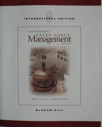 Book Churchill/ford/walker's Sales Force Management Seventh Edition free