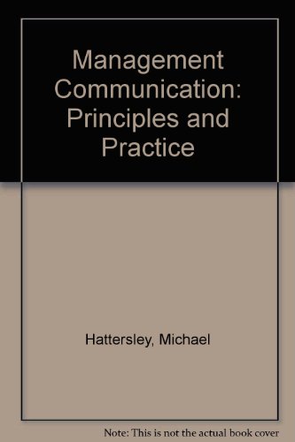 Book Management Communication - Principles And Practice free
