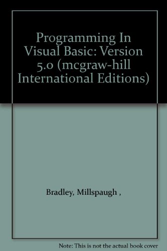 Book Programming In Visual Basic: Version 5.0 (mcgraw-hill International Editions) free