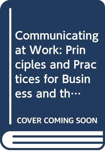 Book Communicating at Work: Principles and Practices for Business and the Professions (McGraw-Hill International Editions) free