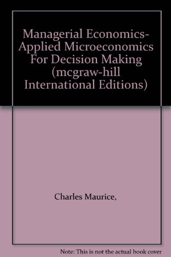 Book Managerial Economics- Applied Microeconomics For Decision Making (mcgraw-hill International Editions) free