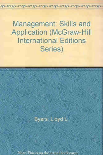 Book Management: Skills And Application (mcgraw-hill International Editions) free