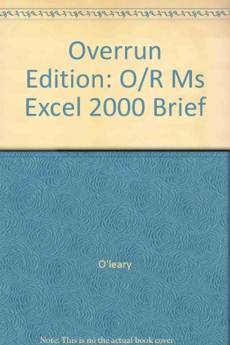Book Overrun Edition: O/R Ms Excel 2000 Brief free
