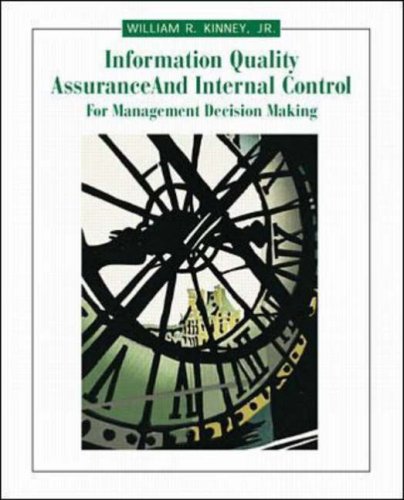 Book Information Quality Assurance and Internal Control for Management Decision free
