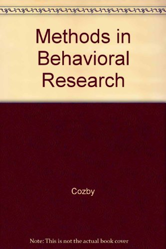 Book Methods in Behavioral Research free