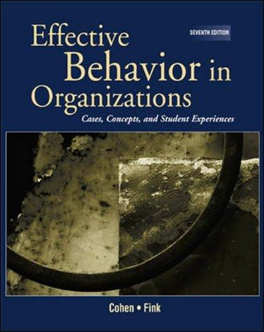 Book Effective Behavior In Organizations With Powerweb free
