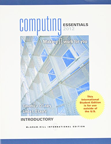 Book COMPUTING ESSENTIALS 2012 INTRODUCTORY free