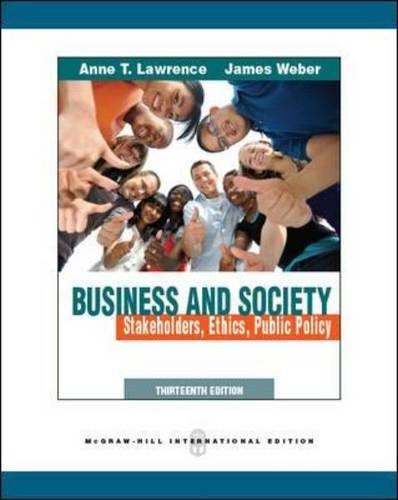Book Business and Society: Stakeholders, Ethics, Public Policy free