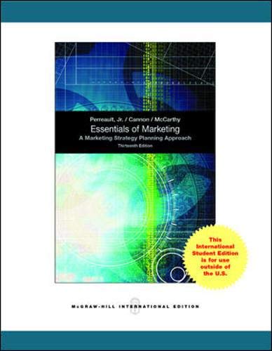 Book Essentials of Marketing [Oct 01, 2011] Perreault Jr., William D.; Cannon, Joseph P. and McCarthy, E. Jerome free