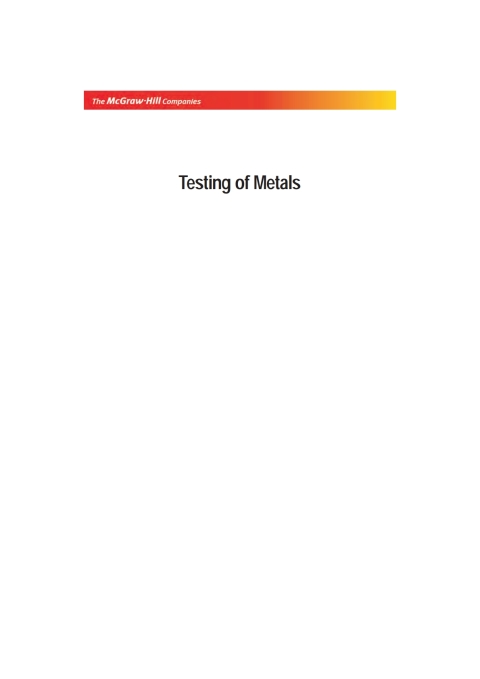 Book Testing of Metals free