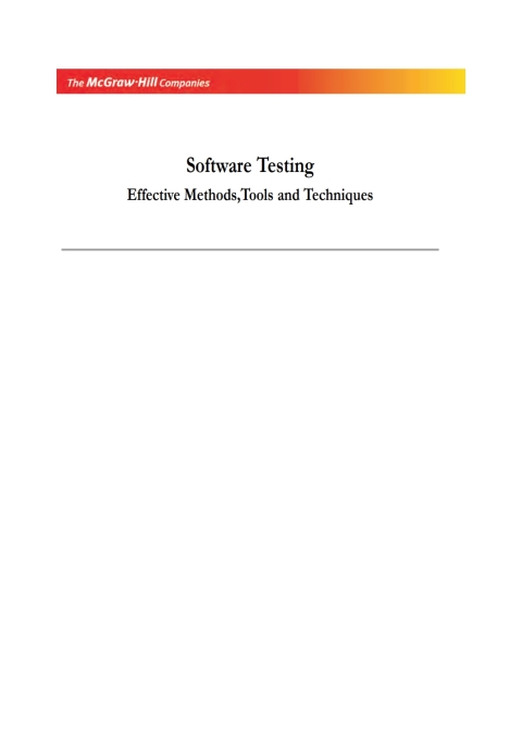 Book Software Testing: Effective Methods, Tools And Techniques free