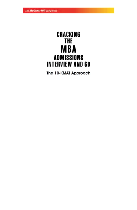 Book Cracking the MBA Admissions Interview and GD free