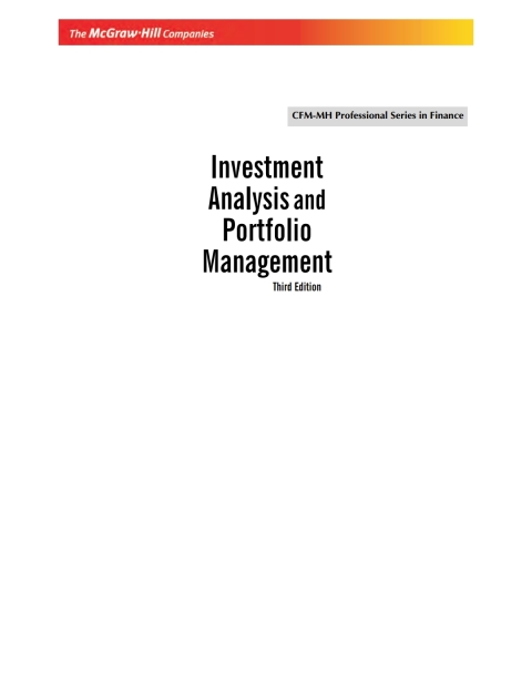 Book Investment Analysis and Portfolio Management free