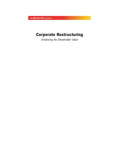 Book Corporate Restructuring: Enhancing the Shareholder Value free