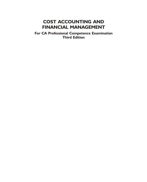 Book COST ACCOUNTING AND FINANCIAL MANAGEMENT  FOR CA PCC free